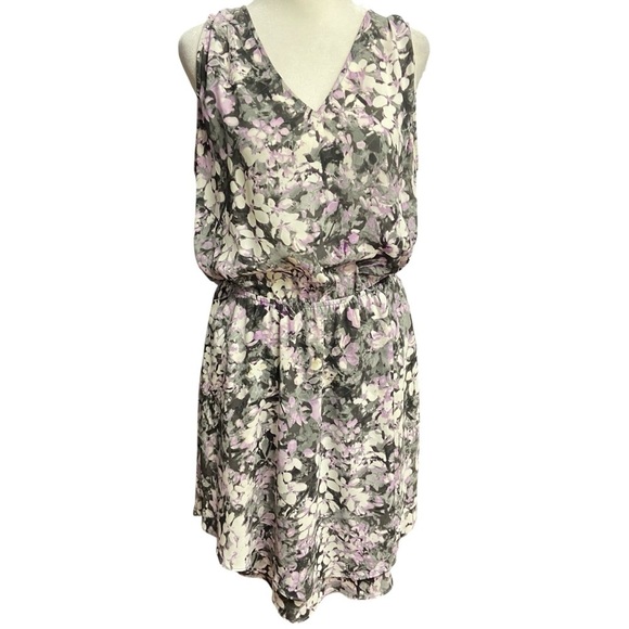 White House Black Market Sleeveless V-Neck Sundress Size 10 Pink Black casual - Picture 7 of 11